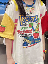 BXOXO Harajuku T Shirt Women Korean Style Graphic Tees Y2k Grunge Aesthetic Funny Cartoon Printed Tshirts Summer 2025 Tee Shirt